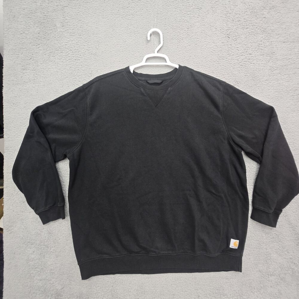 Carhartt K124 BLK Midweight Crewneck Sweatshirt Mens 2XL XXL Loose Fit Black